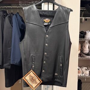 Harley Davidson Black Leather Vest